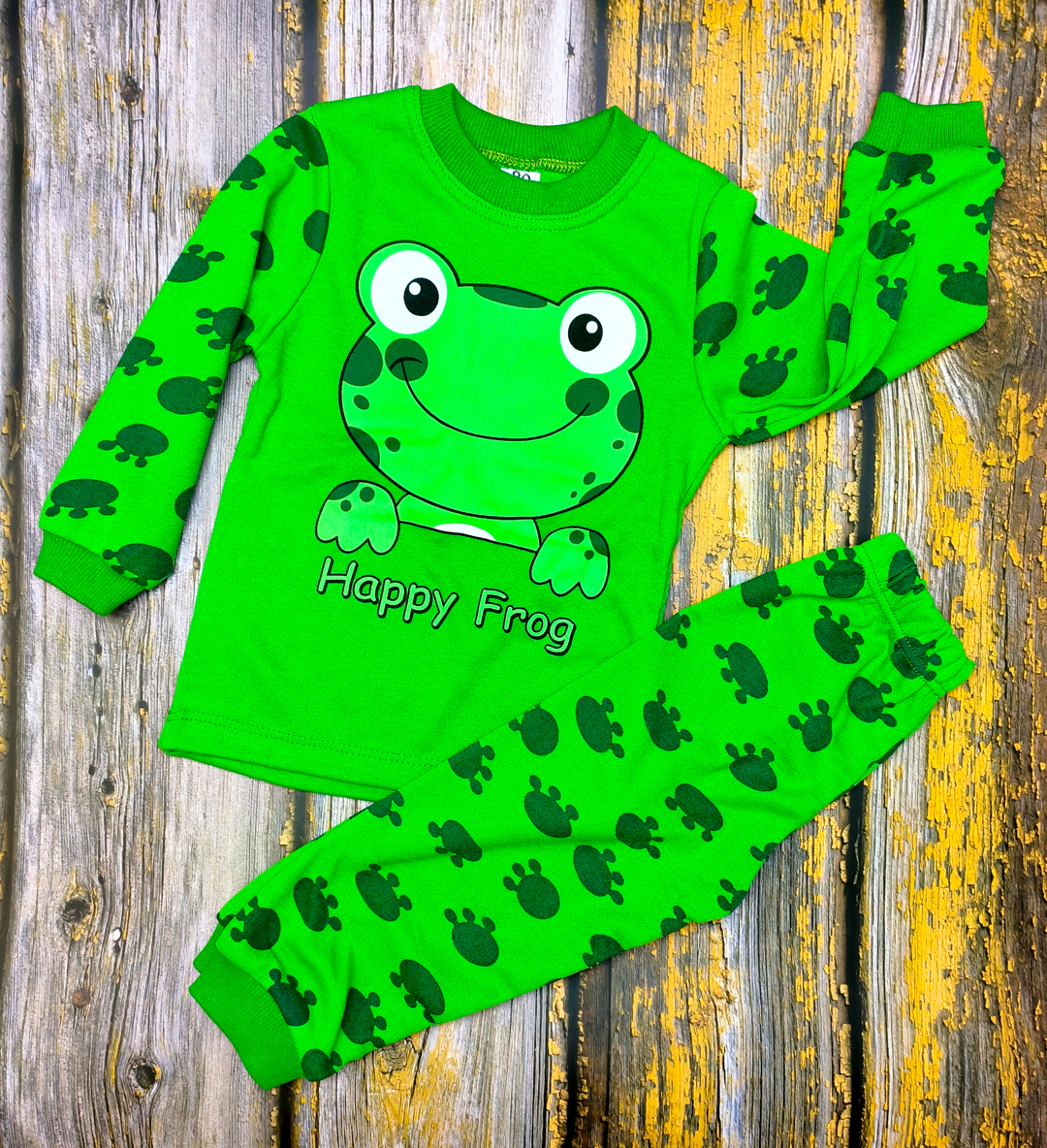 Pijama verde happy frog 9-12 luni